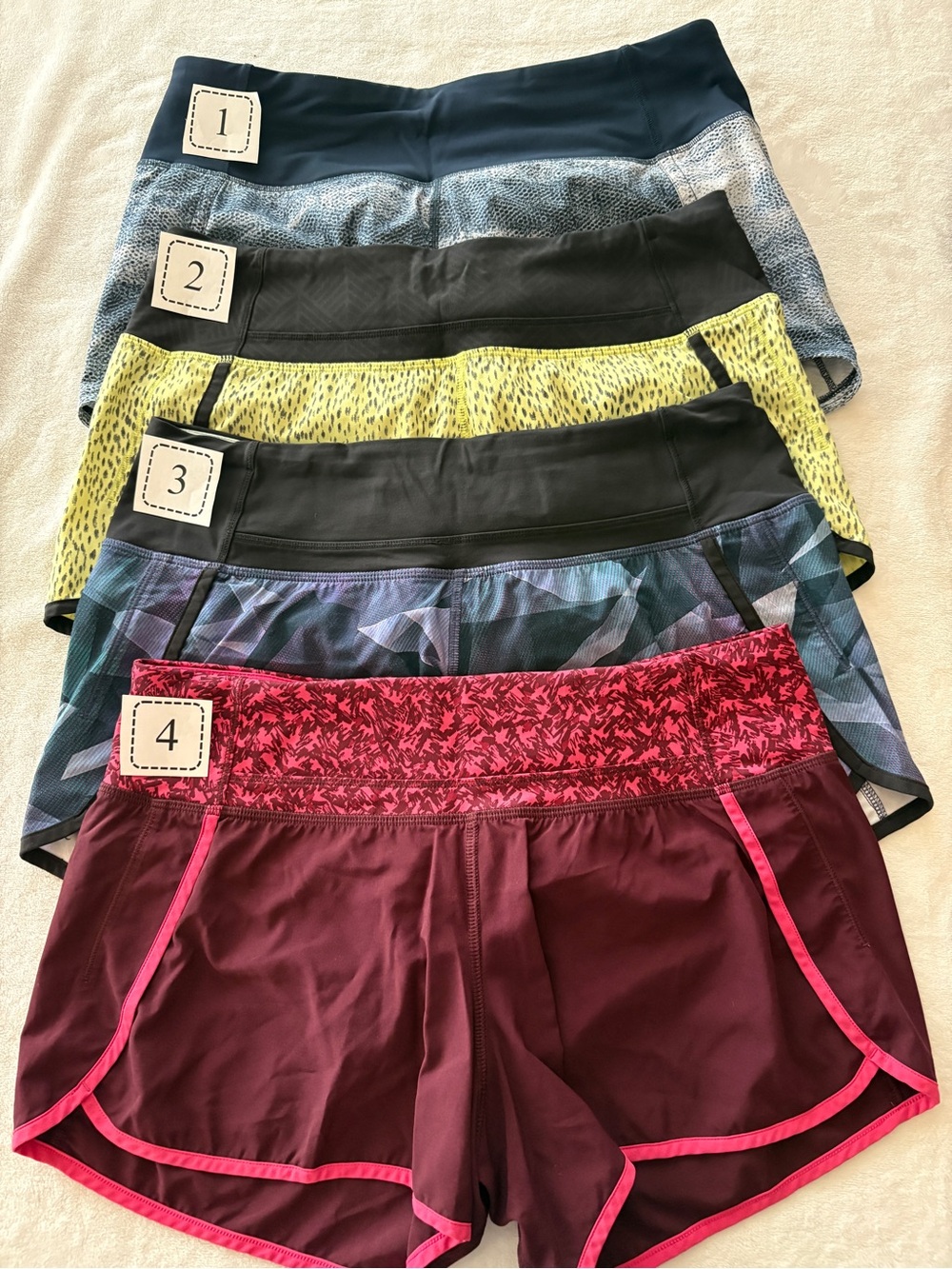 Lululemon speed up shorts. All size 6. Good condition and clean liners.